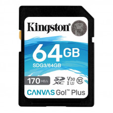 Карта пам`ятi SDXC 64GB UHS-I/U3 Class 10 Kingston Canvas Go! Plus R170/W70MB/s (SDG3/64GB)