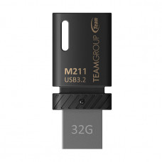 Флеш-накопичувач USB3.2 32GB OTG Type-C Team M211 Black (TM211332GB01)