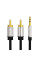 Кабель Vention AUX 3.5 mm M - 2xRCA M, 1 m, Black (BCFBF)