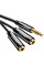 Аудіо-кабель Ugreen AV134 3.5 мм - 2х3.5 мм (M/F), 0.2 м, чорний (UGR-20816)