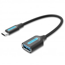 Кабель Vention USB 3.1 Type-C - OTG USB3.0 AF, 0.15 m, Black (CCVBB)