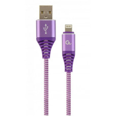 Кабель Cablexpert (CC-USB2B-AMLM-1M-BW2) USB 2.0 A - Lightning, преміум, 1м, фіолетовий