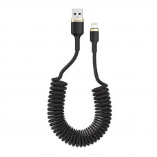 Кабель ColorWay USB - Lightning (M/M), spiral, 2.4 А, 1 м, Black (CW-CBUL051-BK)