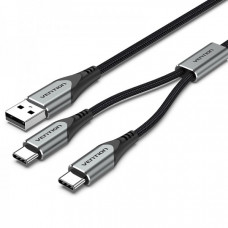 Кабель Vention USB - USB Type-C, 1 m, Grey (CQOHF)