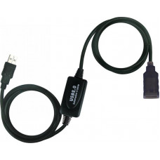 Кабель Viewcon USB - USB (M/F), активний подовжувач, 25 м, чорний (VV043-25M)