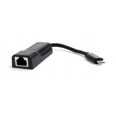 Адаптер Cablexpert USB Type-C - RJ-45 (M/F), 0.15 м, чорний (A-CM-LAN-01)