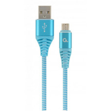 Кабель Cablexpert (CC-USB2B-AMmBM-2M-VW) USB 2.0 A - microUSB, преміум, 2м, блакитний