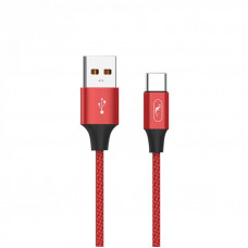 Кабель SkyDolphin S55T Neylon USB - USB Type-C (M/M), 1 м, Red (SDUSB-000437)