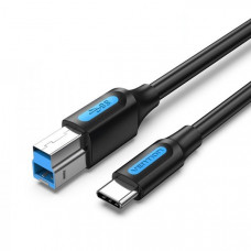 Кабель для принтера Vention USB Type-C - USB Type-B (M/M), 0.25 м, Black (CQVBC)