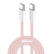 Кабель ColorWay USB Type-C + USB Type-C (M/M), 3.0 А, 1 м, Pink (CW-CBPDCC061-P)