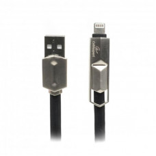 Кабель Cablexpert (CCPB-ML-USB-05BK) USB 2.0 BM - Lightning + microUSB, преміум, плоский, 1м, чорний