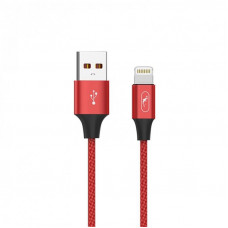 Кабель SkyDolphin S55L Neylon USB - Lightning (M/M), 1 м, Red (USB-000435)