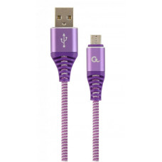 Кабель Cablexpert (CC-USB2B-AMmBM-1M-PW) USB 2.0 A - microUSB B, преміум, 1м, фіолетовий