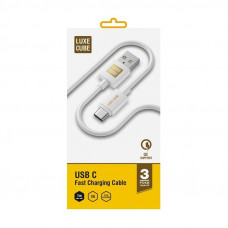 Кабель Luxe Cube USB - USB Type-C (M/M), 3 А, 1 м, білий (8889998698469)