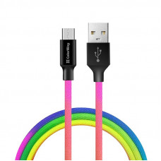 Кабель ColorWay USB - micro USB (M/M), 2.4 А, 1 м, Multicolor (CW-CBUM017-MC)