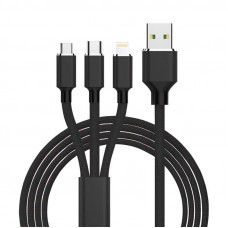 Кабель XoKo SC-330 USB-Lightning/microUSB/USB Type-C, 1.2м Black (SC-330-BK)