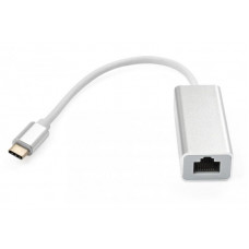 Адаптер Vinga USB Type-C - RJ-45 (M/F) Silver (VCPATC2GBLNS)