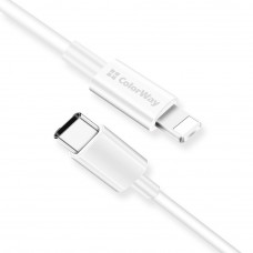 Кабель ColorWay USB-C-Lightning, 3.0А, 1м, White (CW-CBPDCL032-WH)