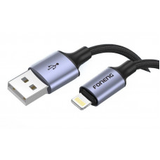 Кабель Foneng X95 Metal Head Braided Cable (3A) USB - Lightning 1.2м Black (X95-CA-IP)