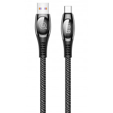 Кабель Usams US-SJ422 Digital Display USB - USB Type-C, 1.2 м, Black (SJ422USB01)