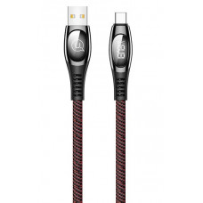 Кабель Usams US-SJ422 Digital Display USB - USB Type-C, 1.2 м, Red (SJ422USB02)
