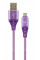 Кабель Cablexpert (CC-USB2B-AMmBM-2M-PW) USB 2.0 A - microUSB, 2.1А, преміум, 2м, фіолетовий