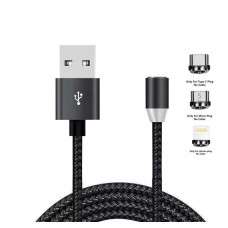 Кабель XoKo SC-350 Magneto USB-Lightning/microUSB/USB Type-C, 1.2м Black (SC-350MGNT-BK)