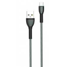 Кабель ColorWay USB-MicroUSB, braided cloth, 3А, 1м, Gray (CW-CBUM041-GR)