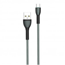 Кабель ColorWay USB-USB-C, braided cloth, 3А, 1м, Gray (CW-CBUC041-GR)