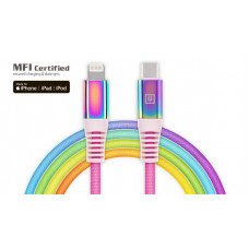 Кабель REAL-EL USB Type-C - Lightning (M/M), 1 м, Rainbow (4743304104710)