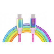 Кабель REAL-EL Premium USB Type-C - USB Type-C (M/M), 1 м, Rainbow (EL123500053)