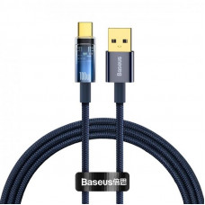 Кабель Baseus Explorer USB-USB Type-C, 5A, 100W, 1м Blue (CATS000203)