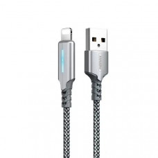 Кабель Remax RC-123i Gonyu USB - Lightning (M/M), 2.4 A, 1 м, Silver (6972174151939)