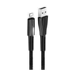 Кабель ColorWay USB - Lightning (M/M), 2.4 А, Zinc Alloy + Led, 1 м, Black (CW-CBUL035-BK)
