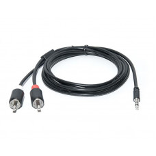 Аудіо-кабель REAL-EL Audio Pro 3.5 мм - 2xRCA (M/M), 1.8 м, чорний (EL123500042)