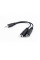 Аудіо-кабель Cablexpert 3.5 мм - 2х3.5 мм (M/F), 0.1 м, чорний (CCA-415-0.1M)