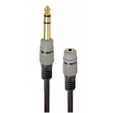 Аудіо-кабель Cablexpert 3.5 мм - 6.35 мм (M/F), 0.2 м, чорний (A-63M35F-0.2M)