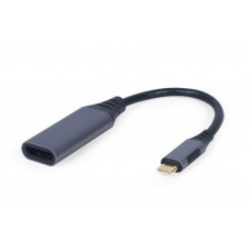 Адаптер Cablexpert DisplayPort - USB Type-C (F/M), 0.15 м, Black (A-USB3C-DPF-01)