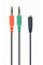 Аудіо-кабель Cablexpert 3.5 мм - 2х3.5 мм (M/F), 0.2 м, чорний (CCA-418)