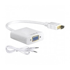 Адаптер Vention HDMI - VGA (M/F), 0.1 м, White (YT-C-HDMI(M)/VGA(F)+AUX-W/08632)