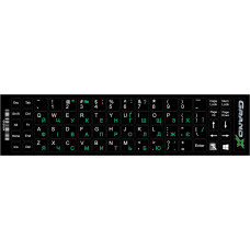 Наліпка на клавіатуру Grand-X 68 keys Green, Latin Ukr white (GXDGUA)