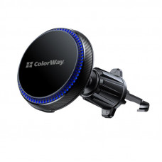 Бездротовий зарядний пристрій СolorWay MagSafe 360° Air Vent 15W Black(CW-CHMW041Q-BK)