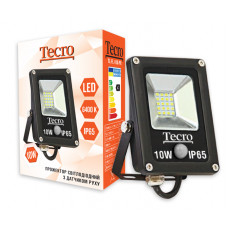 Світлодіодний прожектор Tecro TL-FL-10B-PR 10W 6400K з датчиком руху