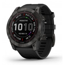 Смарт-годинник Garmin Fenix 7X Sapphire Solar Black DLC Titanium with Black Band (010-02541-45)