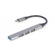 Концентратор USB Type-C Gembird 1xUSB3.1, 3хUSB2.0, метал, Grey (UHB-CM-U3P1U2P3-02)