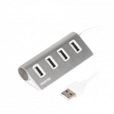 Концентратор USB 2.0 Maxxter 4хUSB2.0 Silver (HU2A-4P-01)