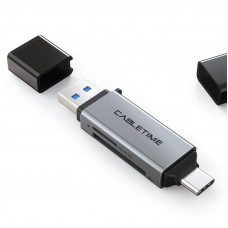 Кардрідер Cabletime USB3.0 A + USB TYPE C, SD/TF, 5Gbps (CB46G)