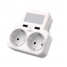 Мережевий зарядний пристрій XO WL09 (2 розетки 4000W; 2USB 2.4A) White (WL09.white)