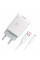 Мережевий зарядний пристрій SkyDolphin SC06T (1USBx2.4A) White (SDMZP-000179) + кабель USB Type-C