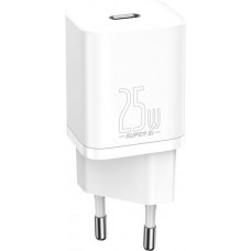 Мережевий зарядний пристрій Baseus Super Silicone PD Charger 25W (1Type-C) White (TZCCSUP-L02) + кабель Type-C